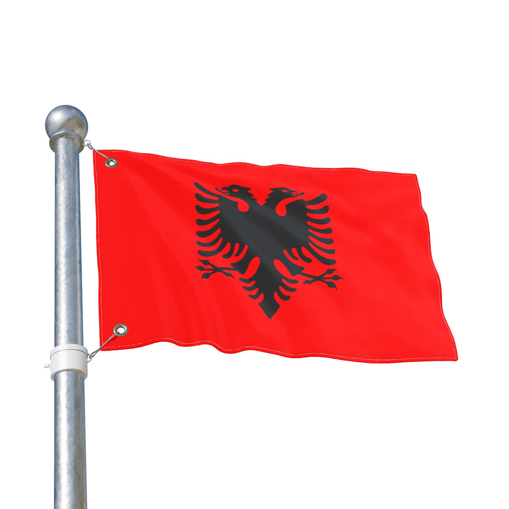 Albanian Double-Sided Flag – Red Flag with Black Double-Headed Eagle, Outdoor Garden & Pole Flag