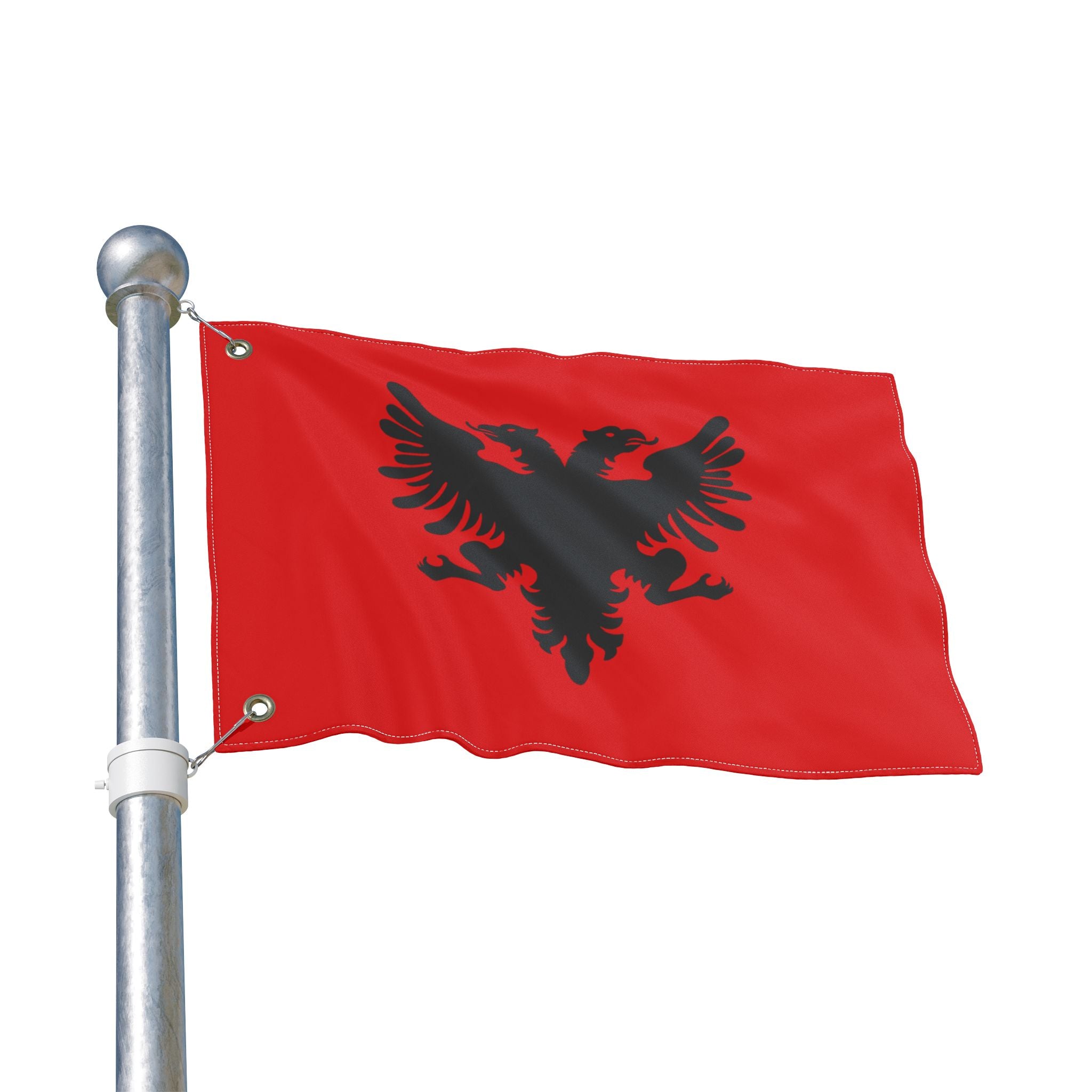 Albanian Double-Sided Flag 1920s — Red Black Two-Headed Eagle Outdoor Banner