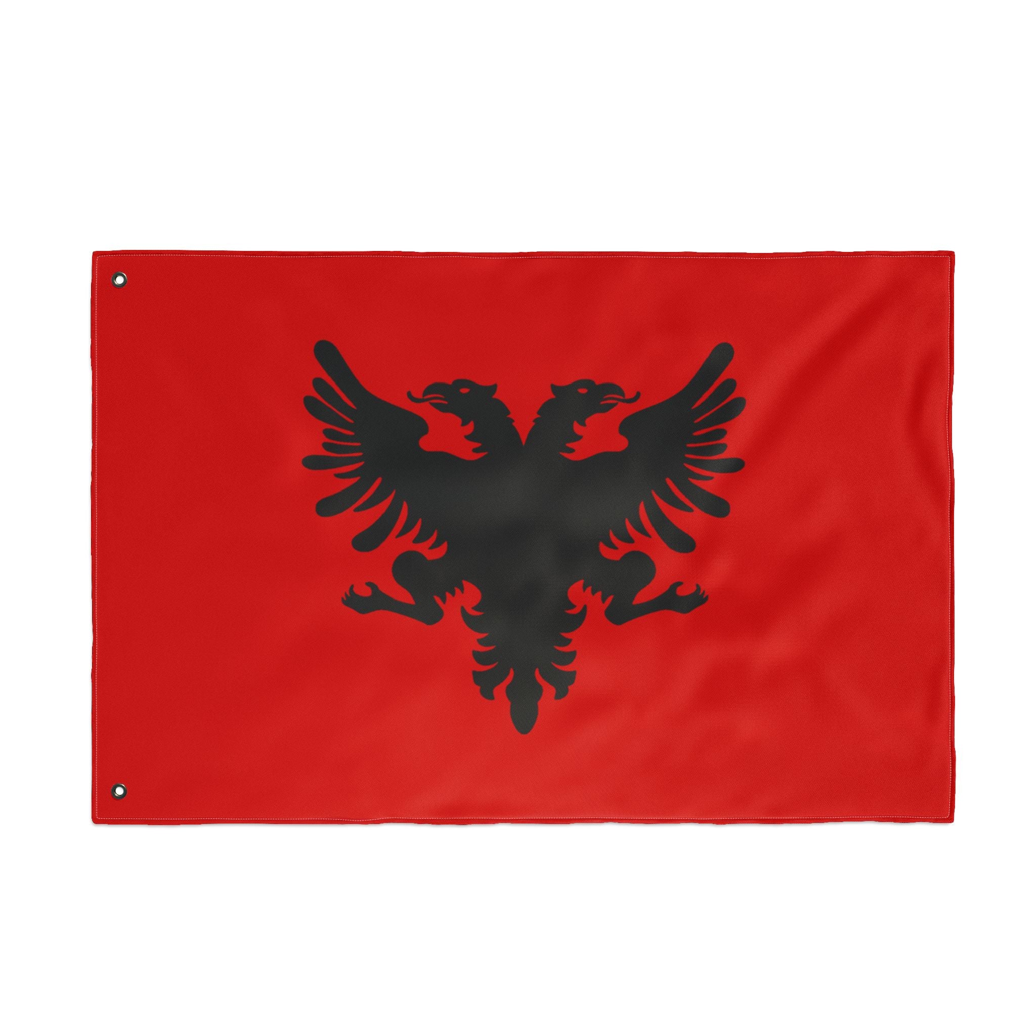 Albanian Double-Sided Flag 1920s — Red Black Two-Headed Eagle Outdoor Banner
