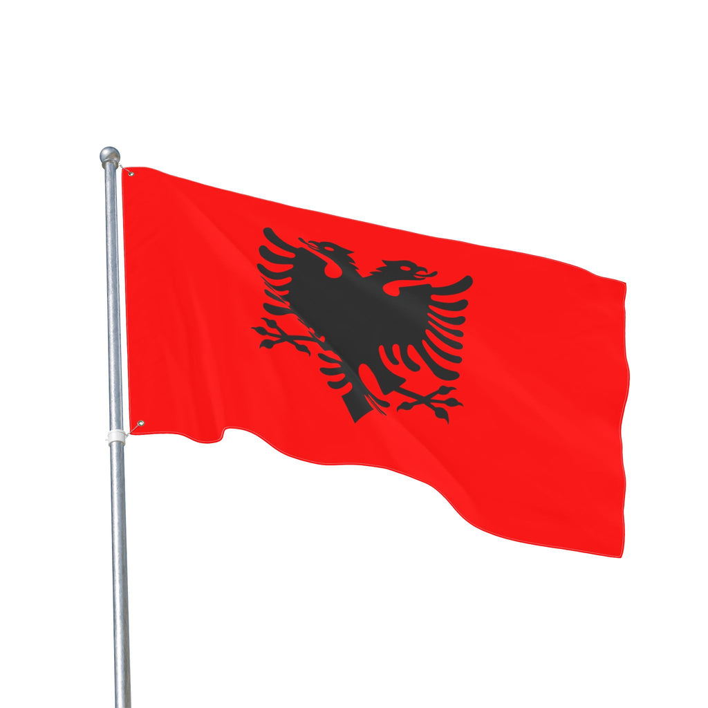 Albanian Double-Sided Flag – Red Flag with Black Double-Headed Eagle, Outdoor Garden & Pole Flag
