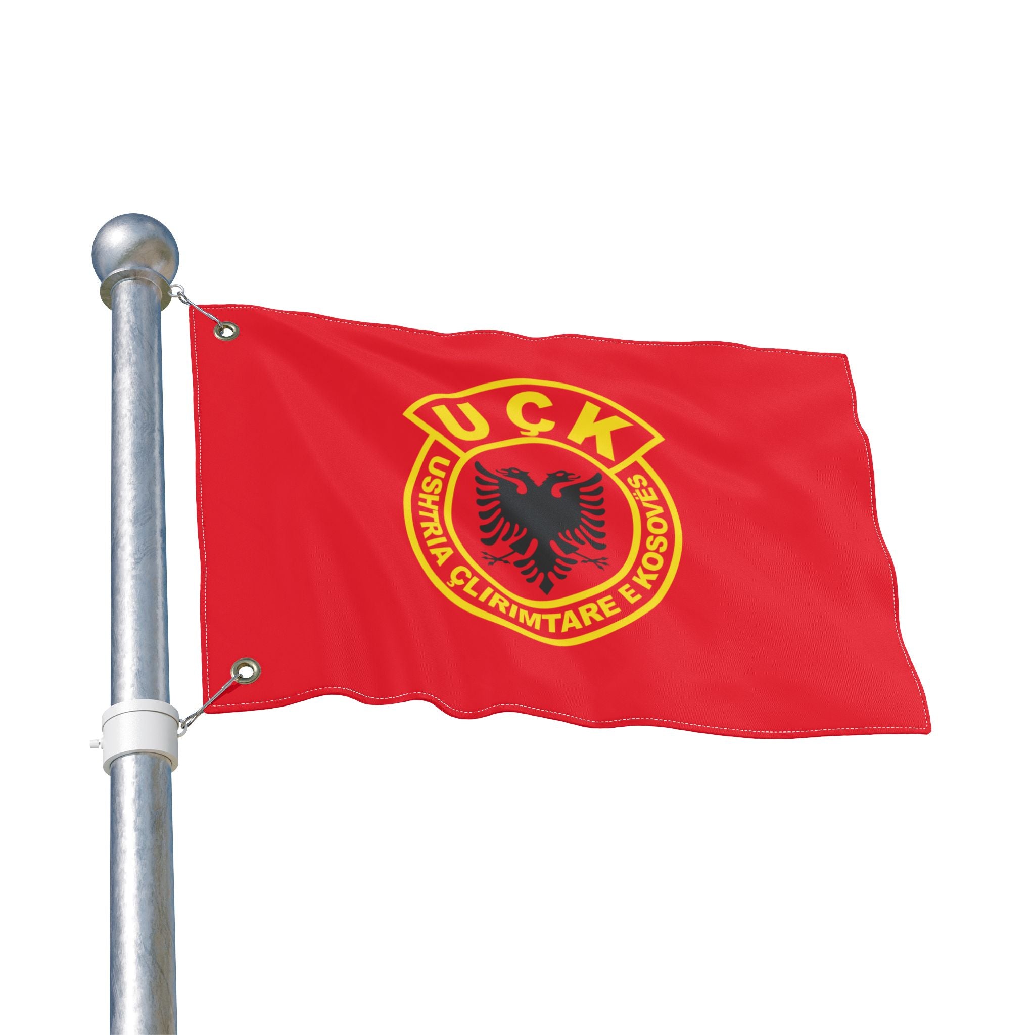 Double-Sided Flag — UÇK (Ushtria Çlirimtare e Kosovës) Red Emblem Outdoor Banner