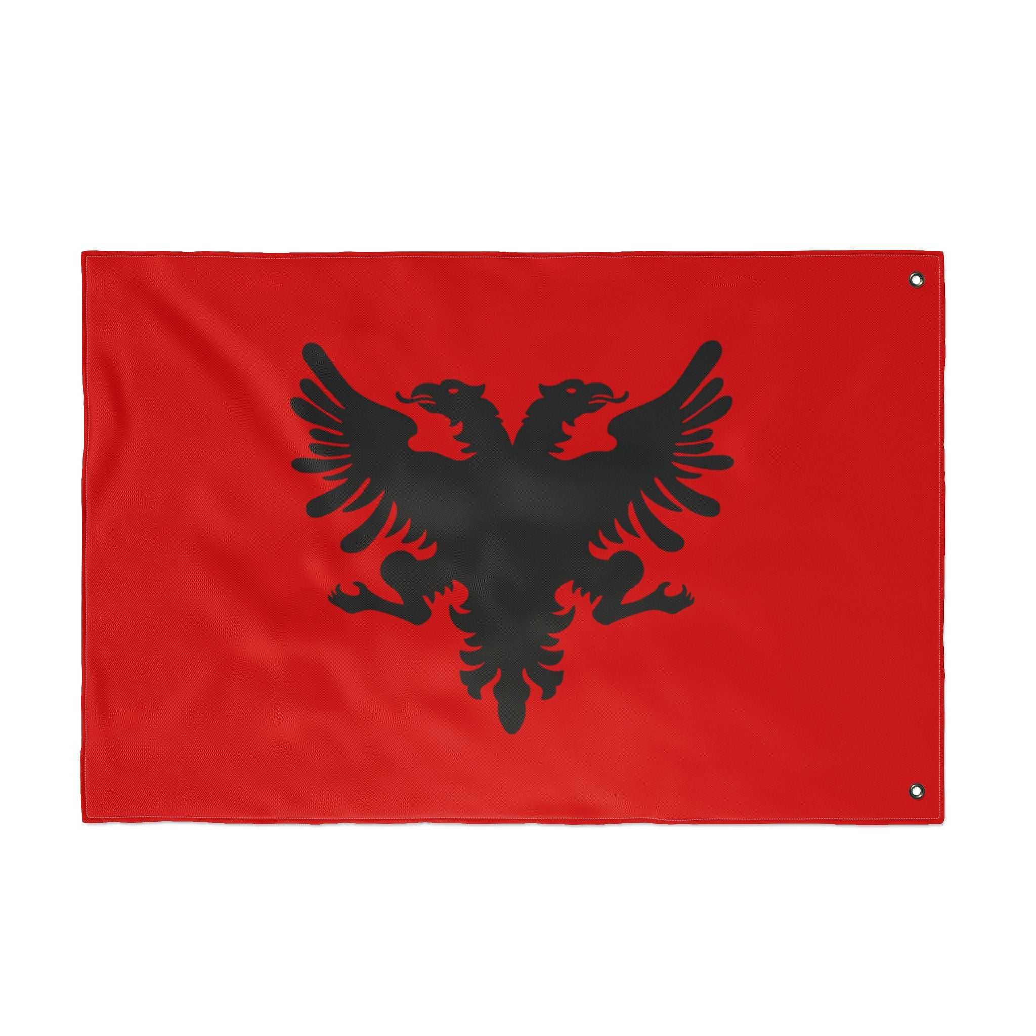 Albanian Double-Sided Flag 1920s — Red Black Two-Headed Eagle Outdoor Banner