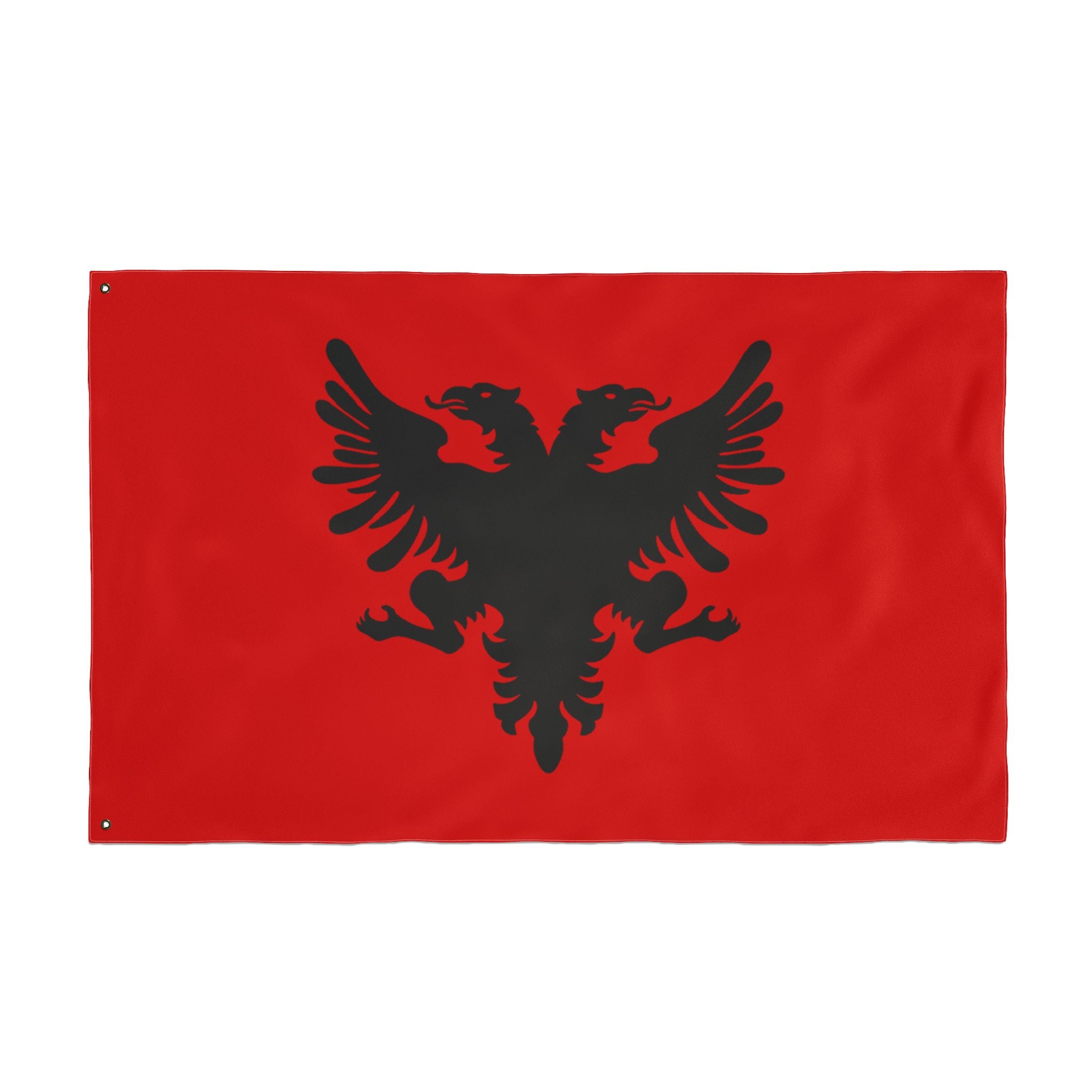 Albanian Double-Sided Flag 1920s — Red Black Two-Headed Eagle Outdoor Banner