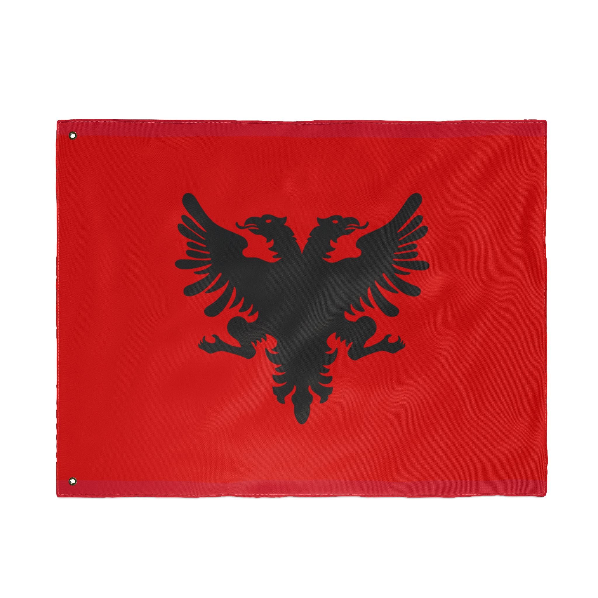 Albanian Double-Sided Flag 1920s — Red Black Two-Headed Eagle Outdoor Banner