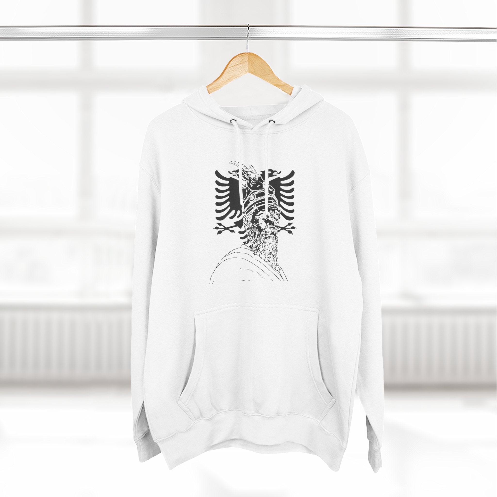 Hoodie — Vintage Double-Headed Eagle Graphic Fleece Hoodie