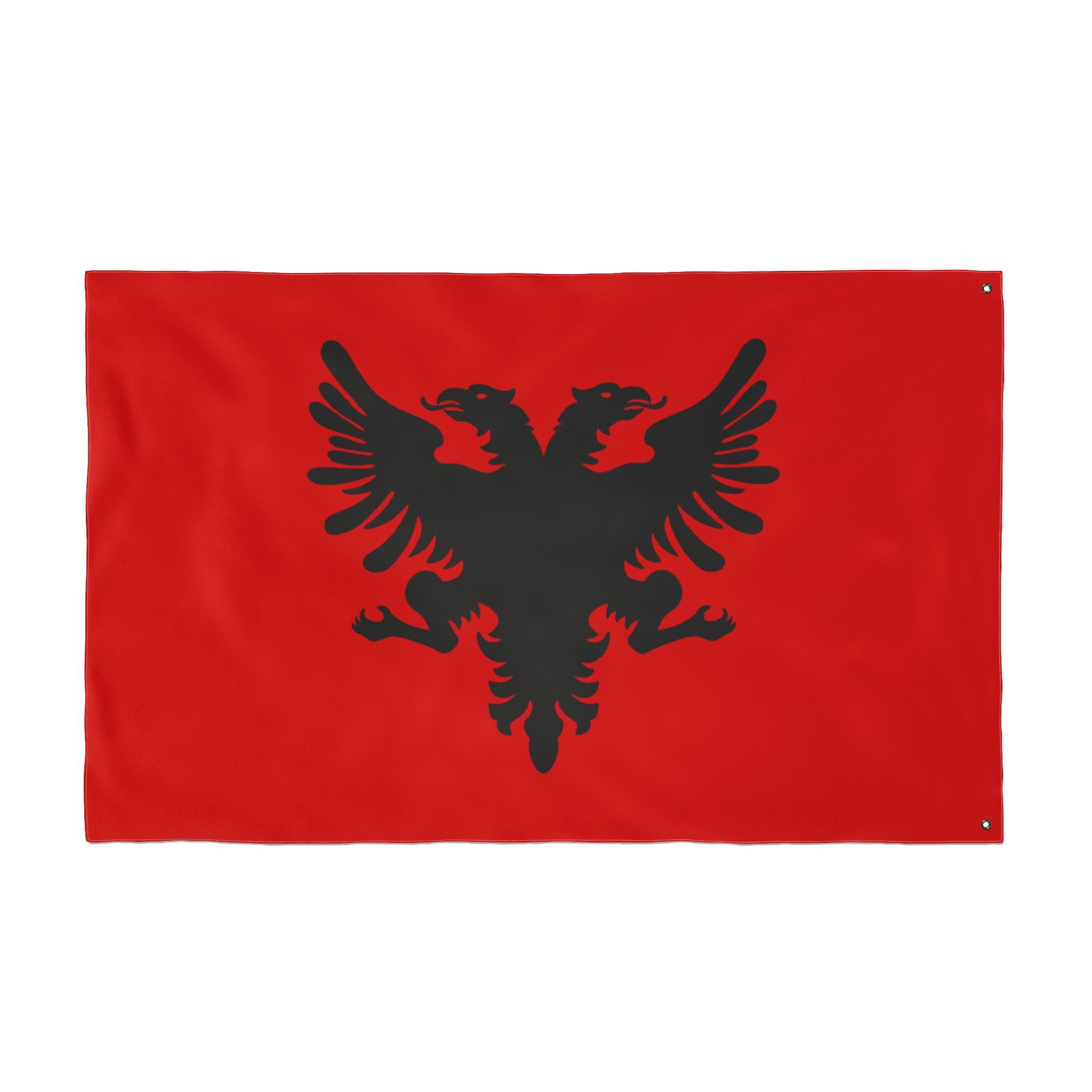 Albanian Double-Sided Flag 1920s — Red Black Two-Headed Eagle Outdoor Banner