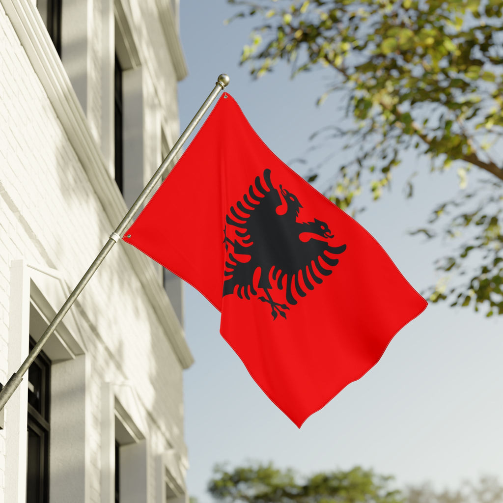 Albanian Double-Sided Flag – Red Flag with Black Double-Headed Eagle, Outdoor Garden & Pole Flag