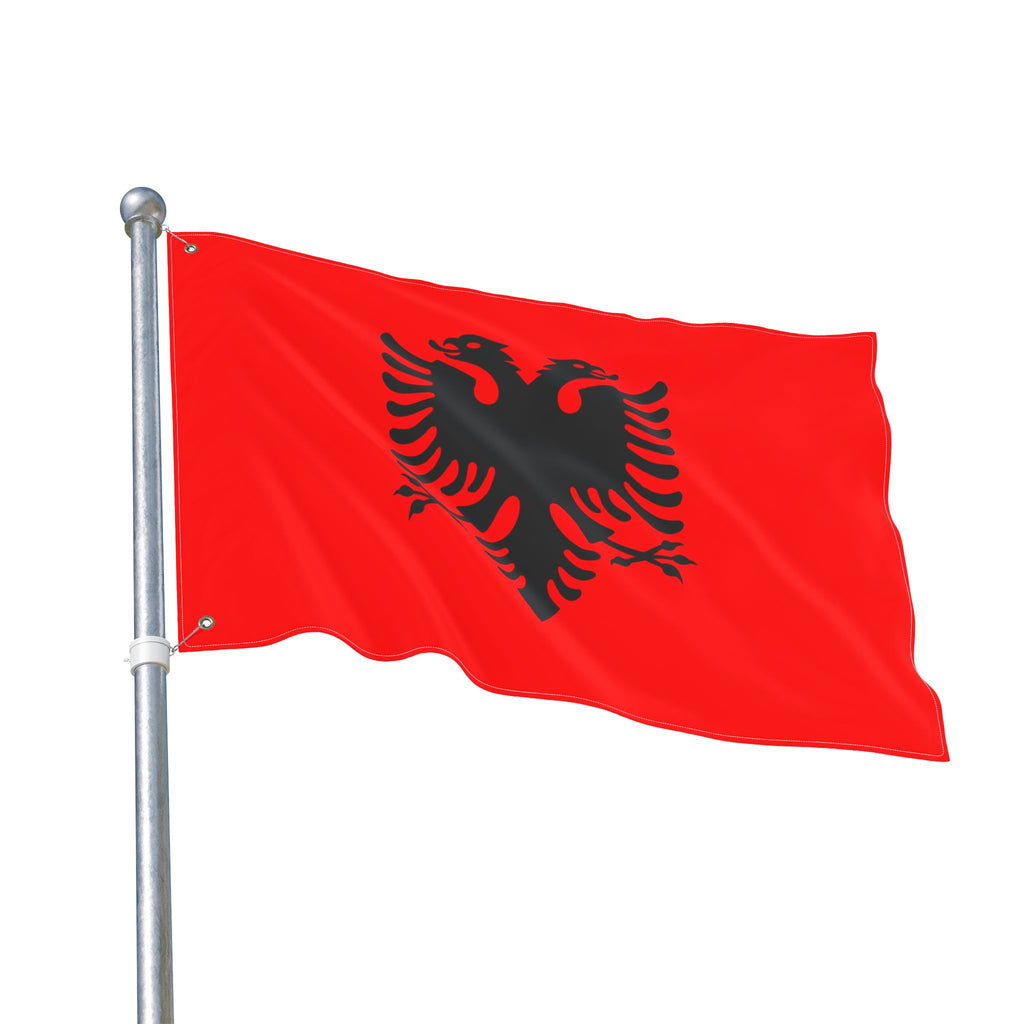 Albanian Double-Sided Flag – Red Flag with Black Double-Headed Eagle, Outdoor Garden & Pole Flag