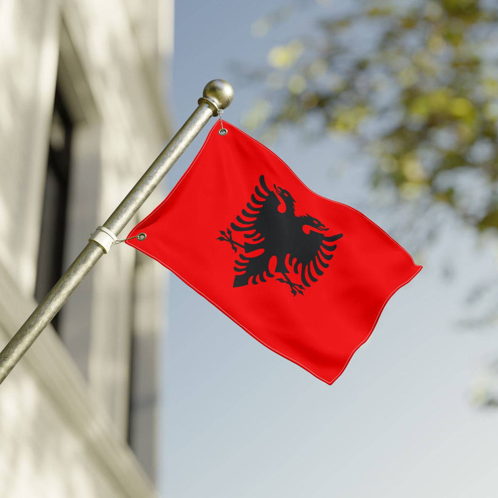 Albanian Double-Sided Flag – Red Flag with Black Double-Headed Eagle, Outdoor Garden & Pole Flag